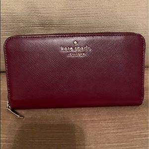 Kate Spade dark cherry wallet